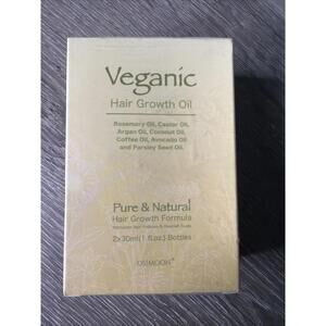 Veganic Hair Growth Oil Vegan Formula Scalp Treatment (60ml 2oz TOTAL) New